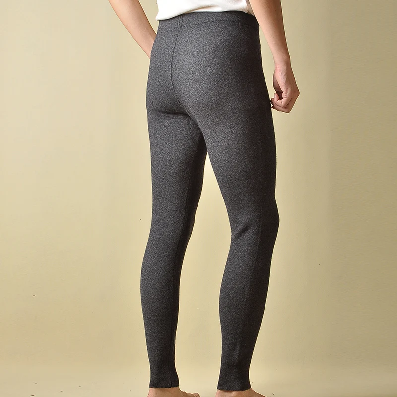 Брюки мужские кашемировые трикотажные длинные леггинсы теплые мягкие брюки