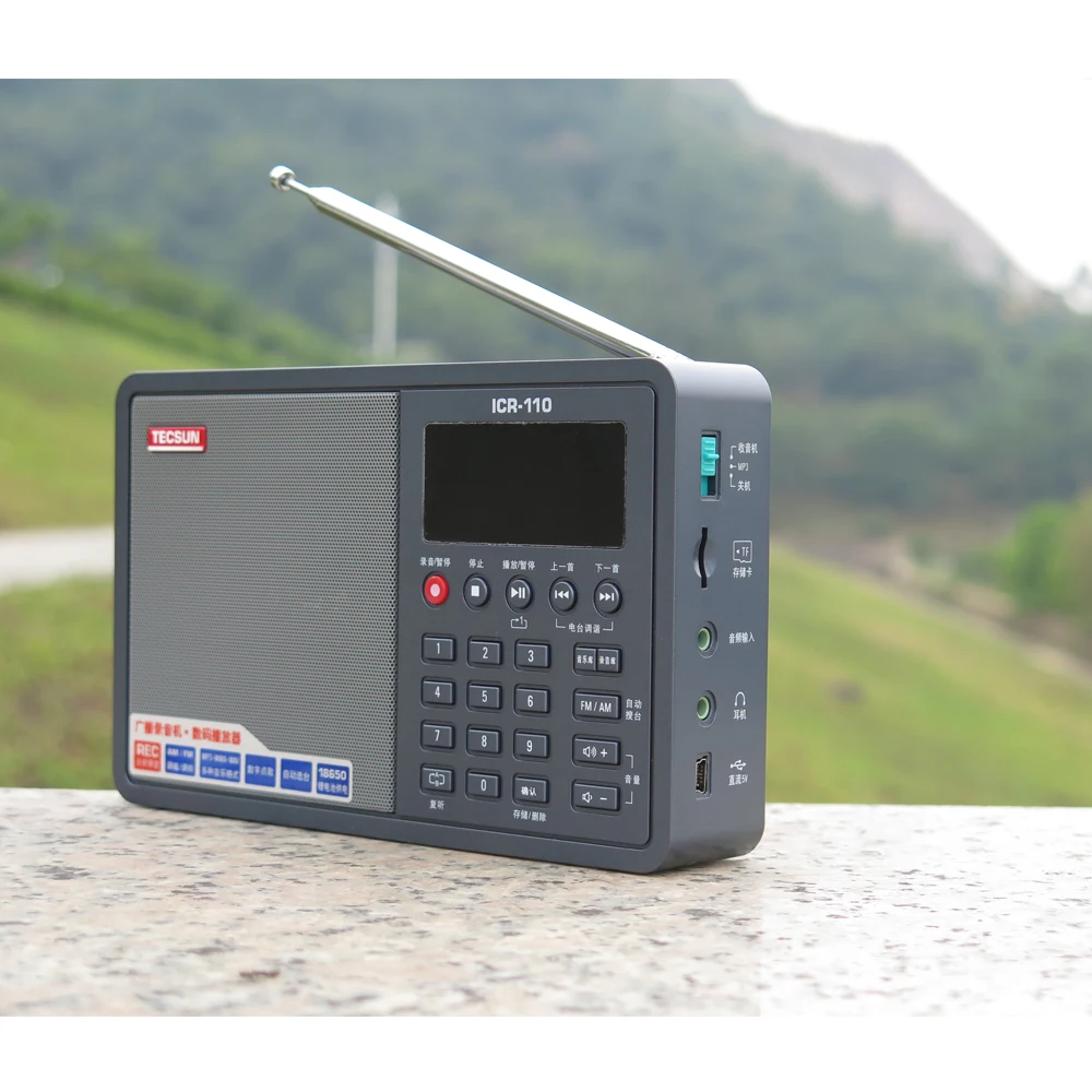 TECSUN ICR-110 FM/AM TF карта MP3 плеер рекордер радио ICR110(обновленная версия ICR-100