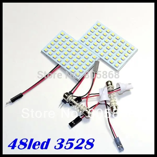 Автомобильная светодиодная панель 48smd 3528 1210 белая лампа для салона автомобиля