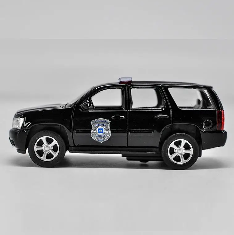1:36, высокая модель автомобиля из искусственного сплава, Chevrolet TAHOE, задний металлический игрушечный автомобиль, 2 открытые двери, статическая модель игрушечного автомобиля