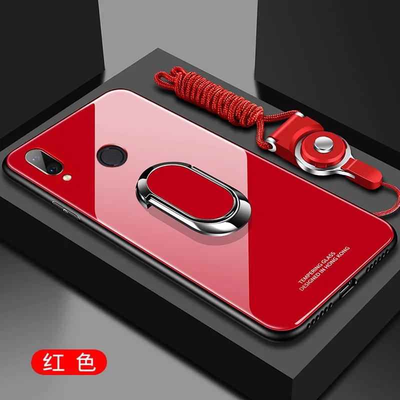 red Для meizu note 9 чехол из твердого закаленного стекла с кольцом-подставкой Магнитный защитный чехол на заднюю панель для meizu note 9 Полный Чехол - Цвет: red