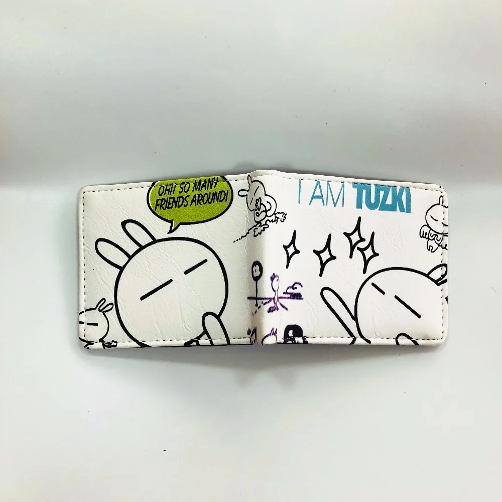 Мультяшный comics Tuzki кошелек короткий из искусственной кожи двухслойный милый W921J |
