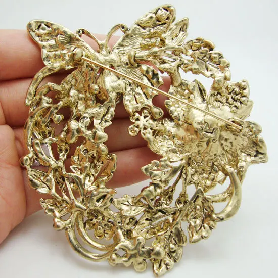 Бесплатная доставка брошь в виде бабочки с цветком 3 85 дюйма винтажном стиле