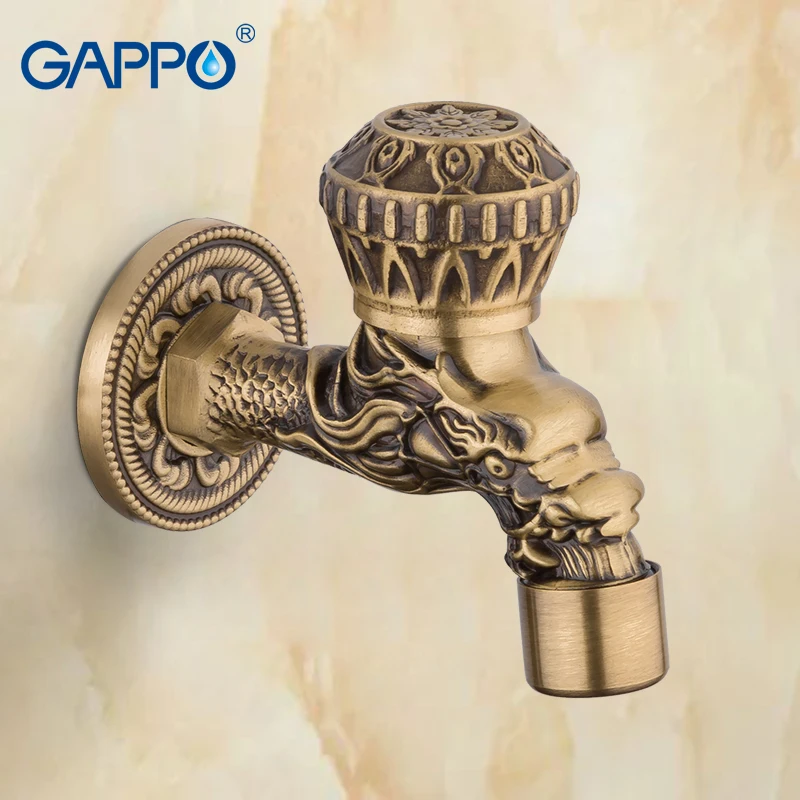GAPPO двойные краны античная латунь настенный кран для стиральной машины швабры