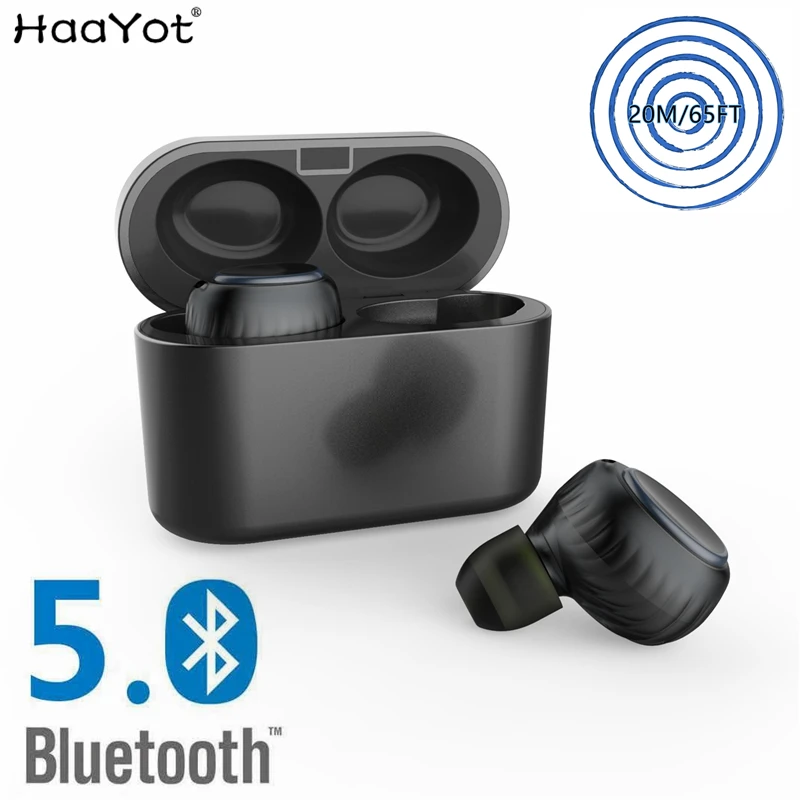 HAAYOT TWS Bluetooth 5 0 наушники настоящие беспроводные мини 3D стерео бас Спортивная