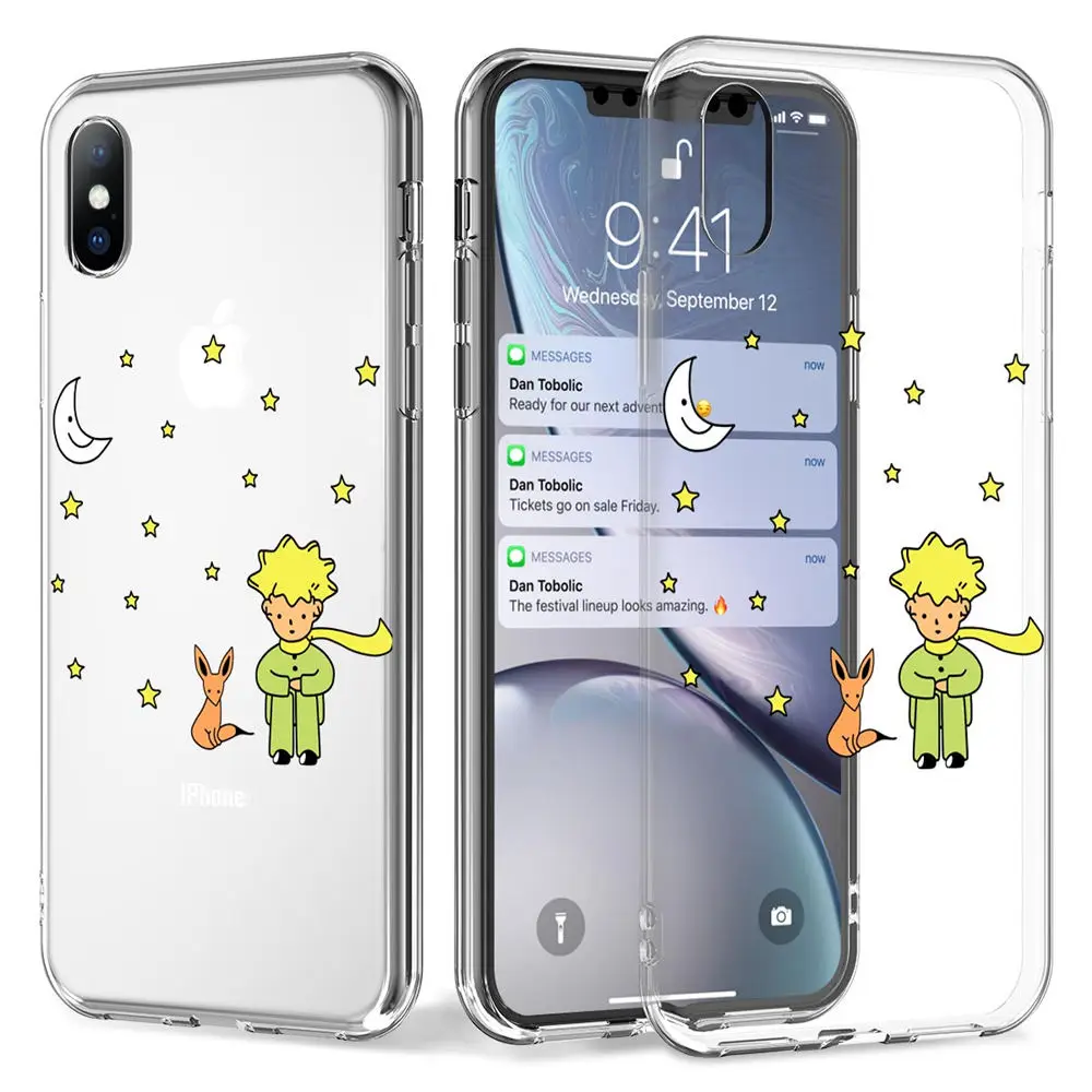 Ottwn чехол для телефона для iPhone 11 Pro XS Max X XR 7 8 6 6s Plus 5 5S SE Прозрачный Маленький принц задняя крышка розы цветы Мягкий ТПУ чехол