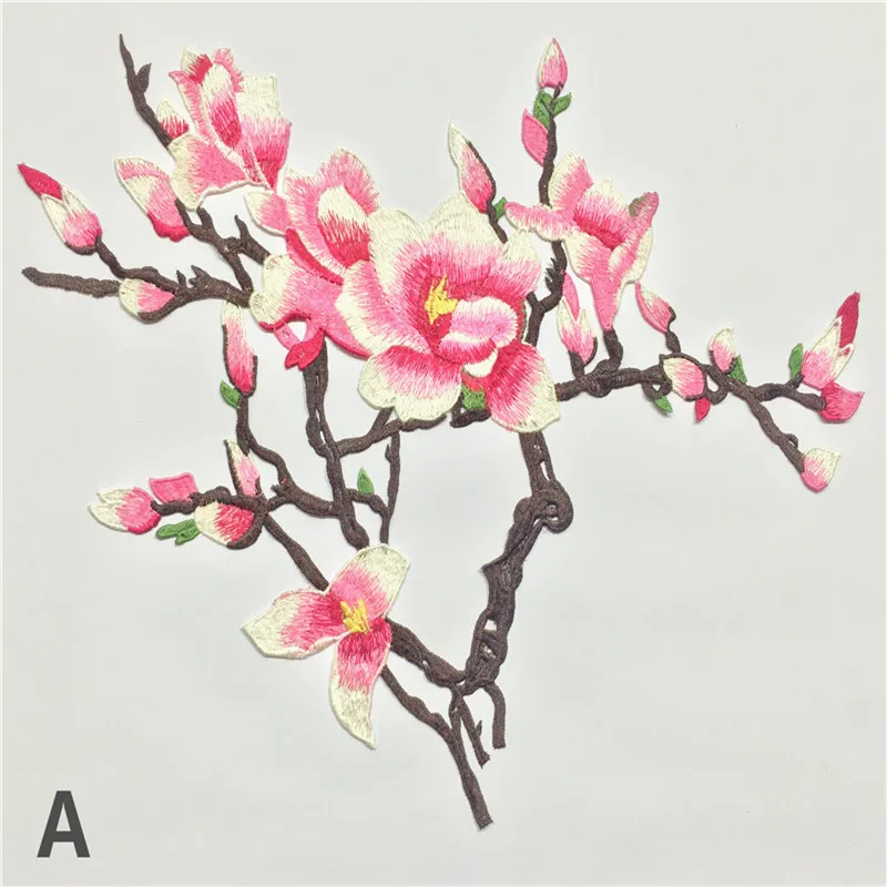 1 компл./лот большая вышивка/аппликация в виде цветка магнолии Водорастворимая