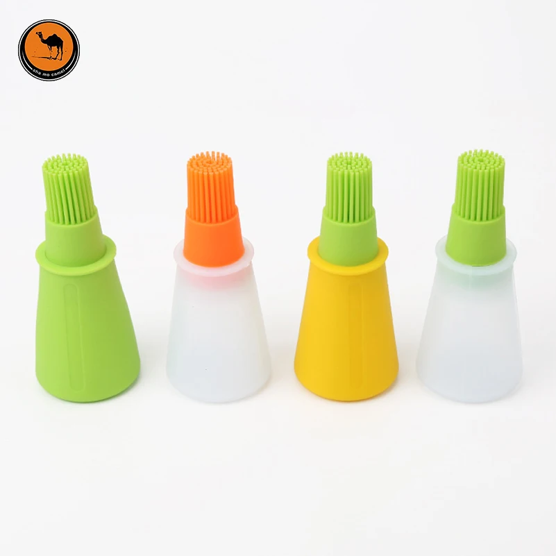 1 Pcs BBQ Tools Oil Bottle Silicone Grilled Basting Brushes Barbecue Accessories Portable Food Brush Color Random | Дом и сад
