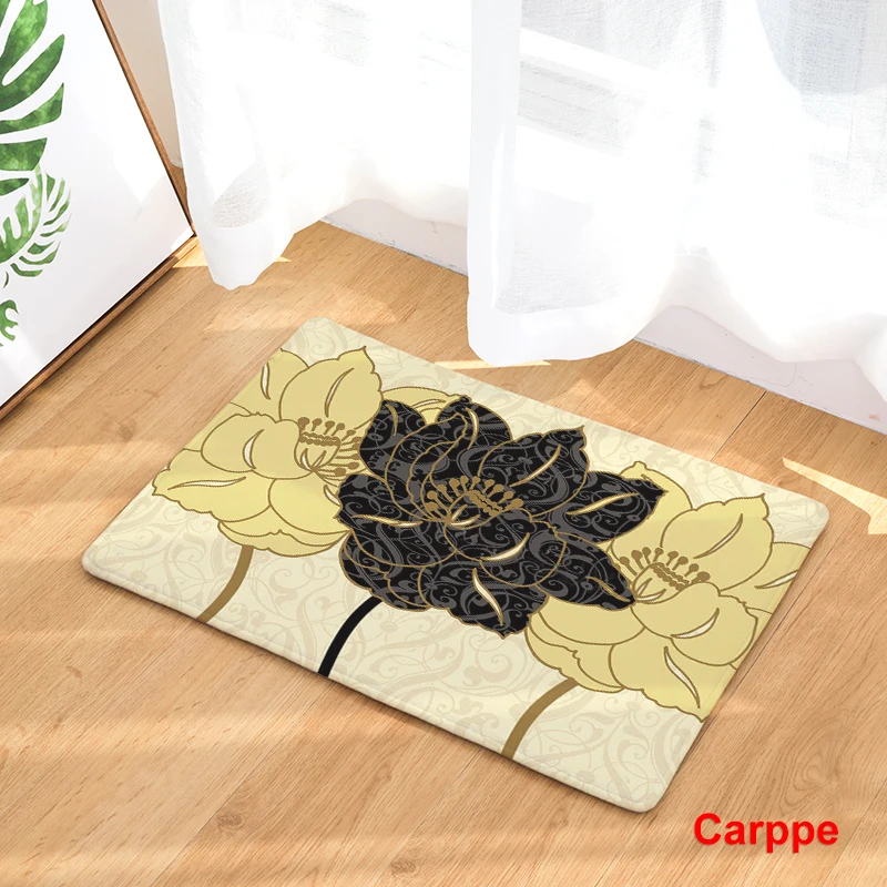 Новые Нескользящие ковры с цветочным принтом коврики для ванной комнаты кухни