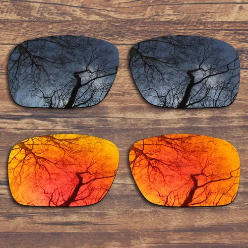 Black and Fire Red ToughAsNails поляризованные Сменные линзы для солнцезащитных очков Окли Холбрук-несколько вариантов - Цвет линз: Black and Fire Red