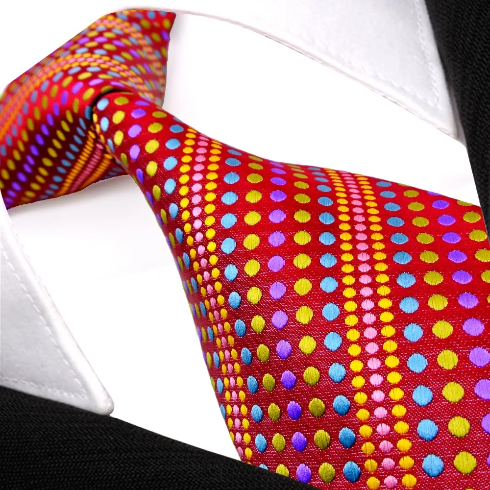Мужские галстуки в полоску красные и разноцветные из 100% шелка жаккардовые новые
