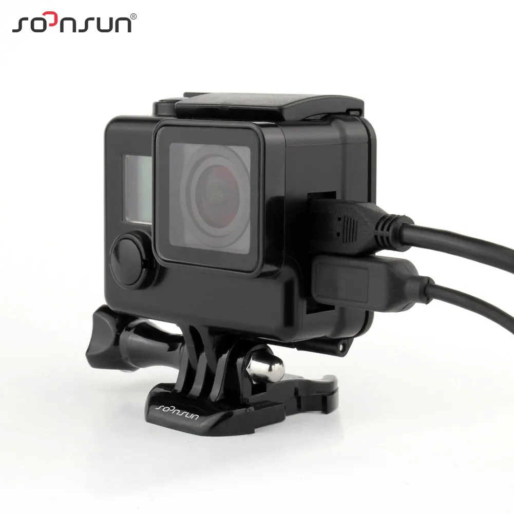 SOONSUN Светонепроницаемый чехол с каркасом жесткий для GoPro Hero 4 3 + защитный боковым