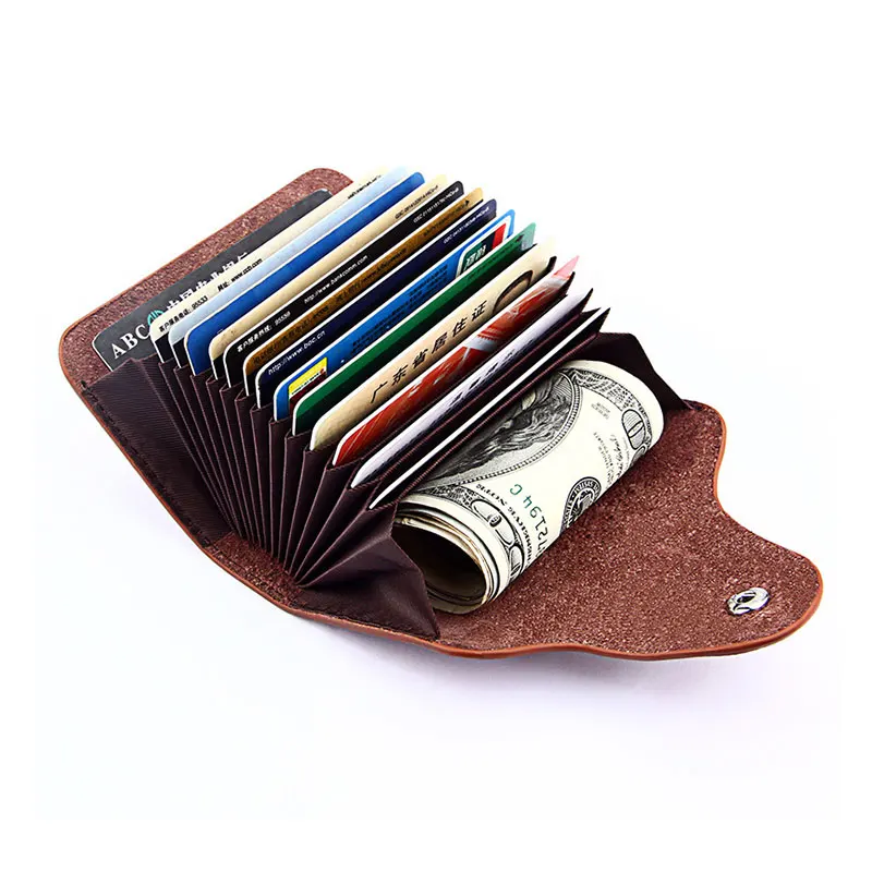 Сумка держатель для карт из натуральной кожи унисекс мужчин и женщин банковских