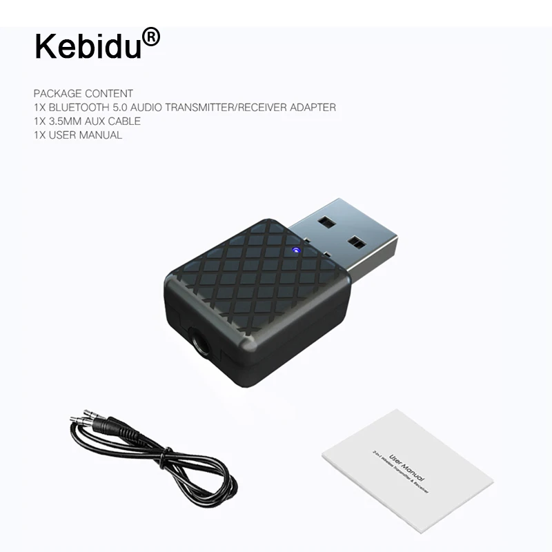 Приемник передатчик kebidu Bluetooth 5 0 2 в 1 настоящий стерео беспроводной адаптер аудио