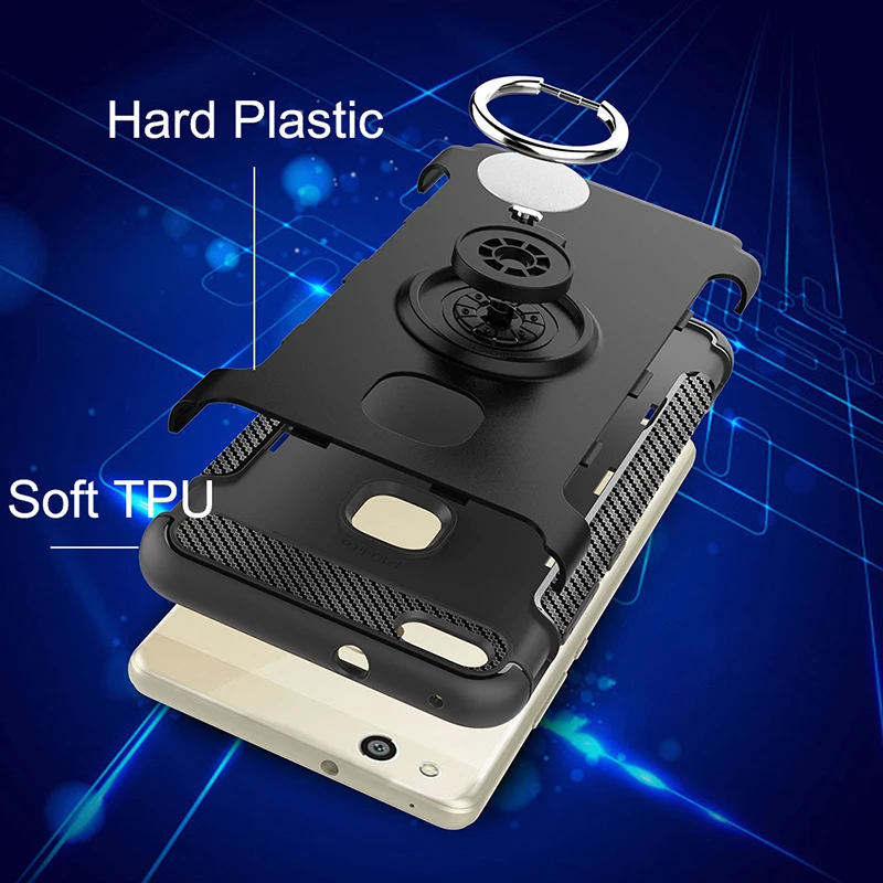 Магнитный автомобильный держатель ударопрочный чехол для Huawei P10 Lite Plus Mate 10 Pro Honor 8