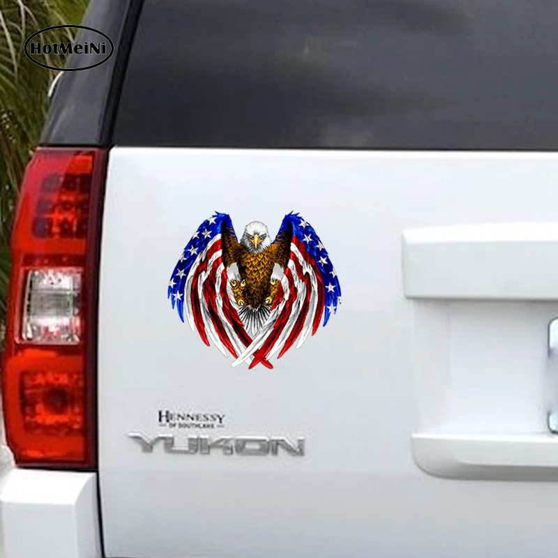 HotMeiNi Car Styling Sticker Bald Eagle USA American Flag Truck Laptop Window Decal Bumper Cooler 13cm* .11.5cm | Автомобили и