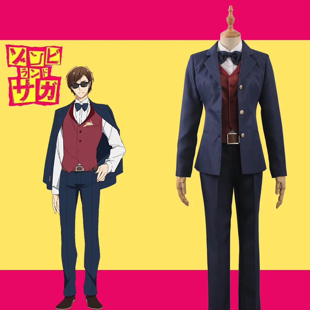 

Ужасный костюм для косплея босса Котаро Татсуми из аниме «Земля Зомби», мужской красный жилет, униформа для отдыха на Хэллоуин