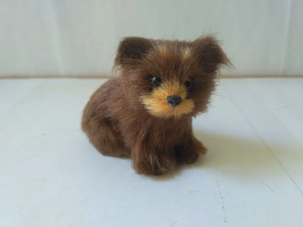 Пластмассовый и пушистый бурый медведь модель 8x6 см ручная работа реквизит