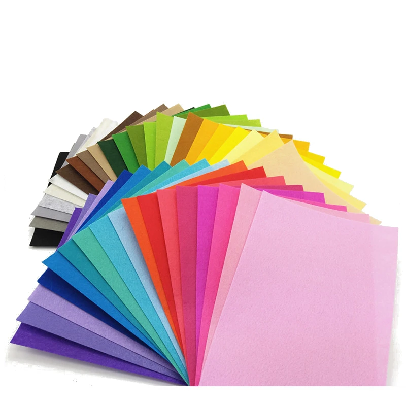 

40pcs Non Woven Felt Fabric Sheets 40 Colors Nonwoven Patchwork Sewing Felts DIY Bundle For Sewing Dolls Crafts