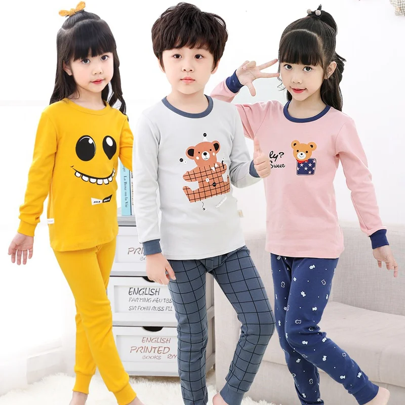 Осень-зима 2020 Детские пижамные комплекты одежда для маленьких мальчиков