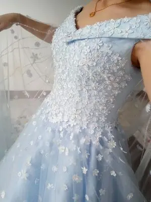 CloverBridal, горячая распродажа, романтическое свадебное платье Тиффани с синим жемчугом и цветами, xj16995, свадебное платье с вырезом лодочкой, casamento, для невесты