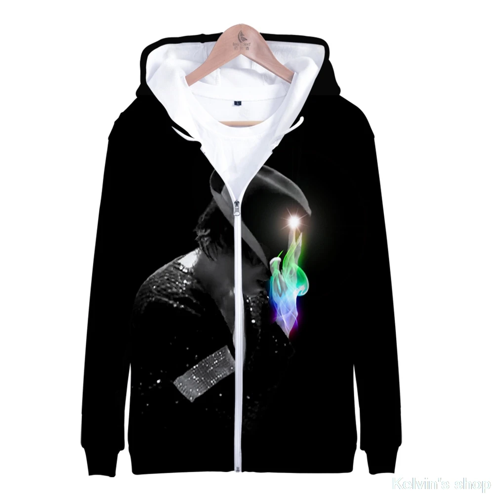 Поп Майкл Джексон 3D принт Мужская толстовка новая верхняя одежда на молнии