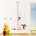 Мультфильм Дисней Минни Микки диаграмма роста ПВХ настенные наклейки для детской комнаты цветок высота мера Декор настенная художественные наклейки для дома