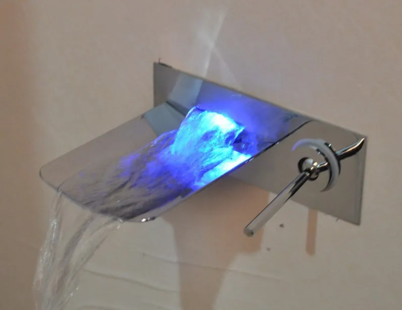 Светодиодный Водопад светодиодный настенный кран смеситель для душа водопад