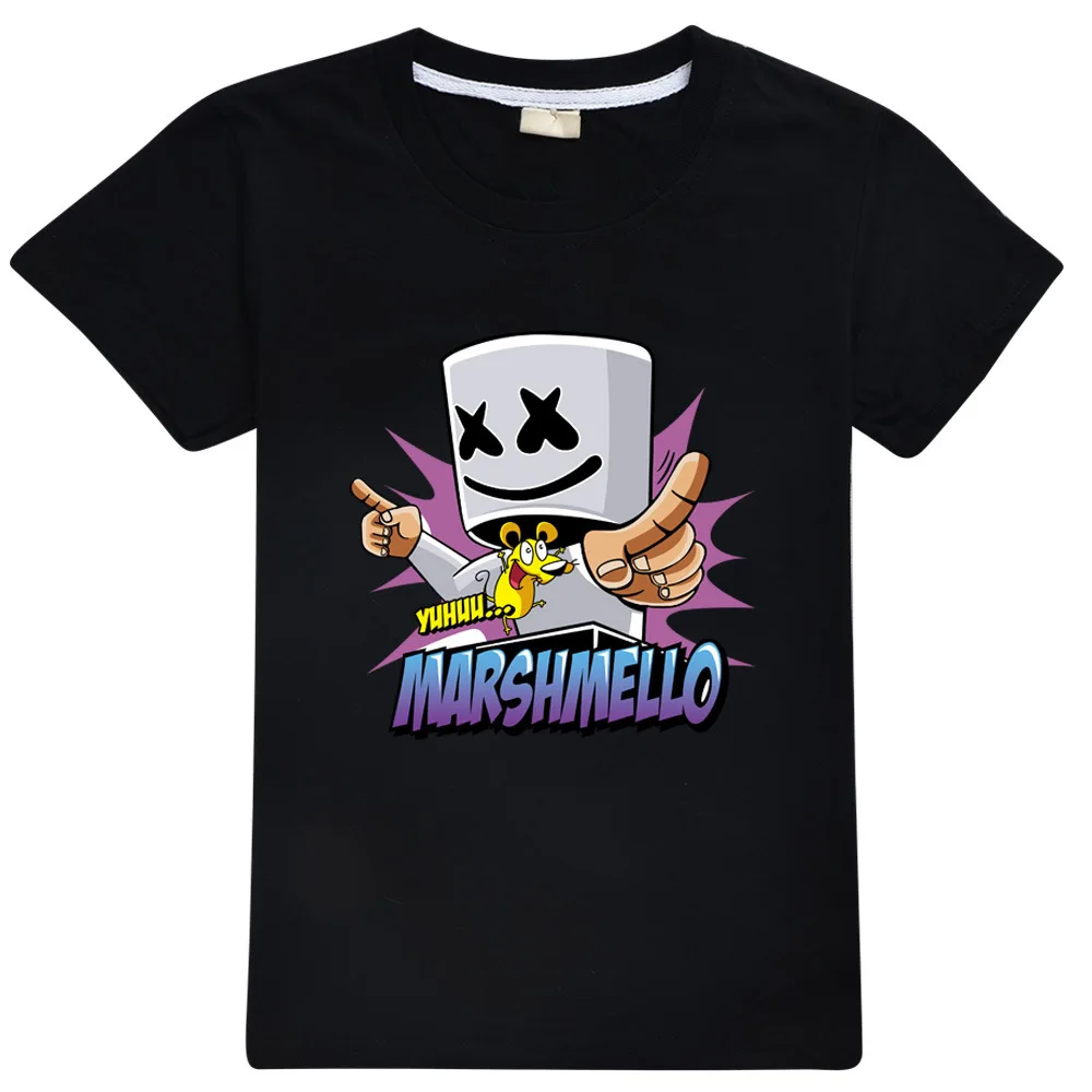 Modis dj marshmello/Детские футболки одежда с капюшоном новый детский летний топ черного