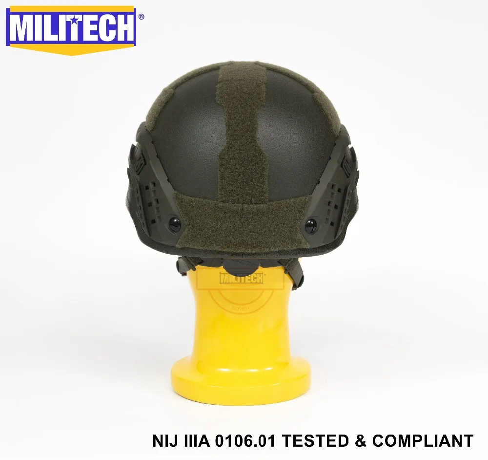Пуленепробиваемый шлем NIJ Level IIIA 3A Militech OD 2019 ARC Mid Cut с сертификатом ISO арамидный