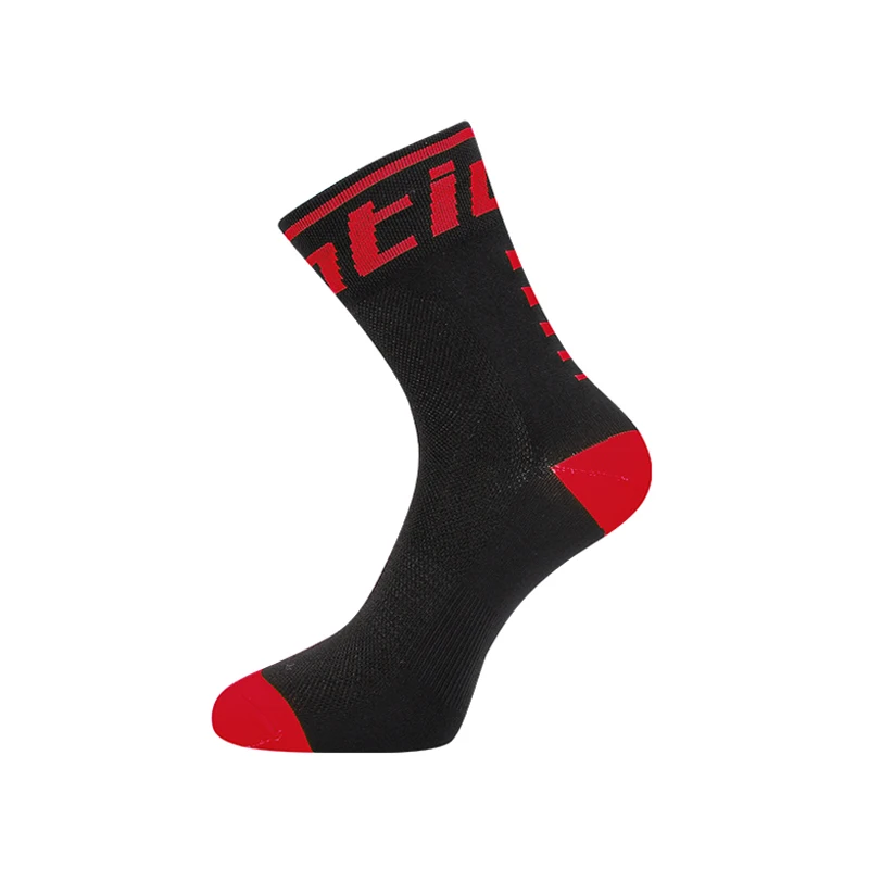 Black red Santic, спортивные носки для велоспорта, дышащие, анти-пот, баскетбольные Носки, для бега, пешего туризма, мужские носки, для велосипеда, велосипеда, Calcetines, Ciclismo, для ног - Цвет: Black red