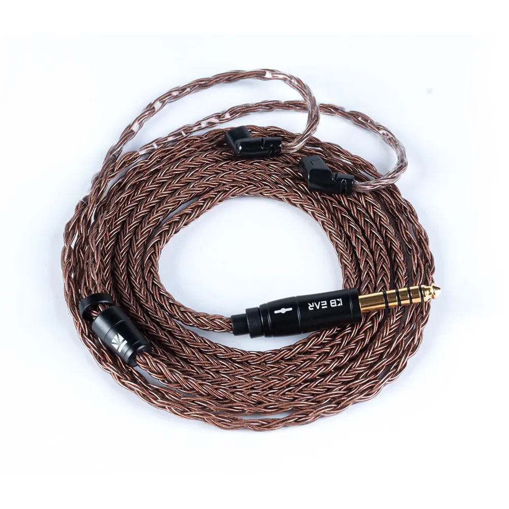 QDC 4.4mm KBEAR 16 ядро Чистая медь кабель с 2,5/3,5/4,4 кабель для наушников для C10 ZS10 TRN V90 BA5 KZ ZSX ZS10 PRO BLON BL-03 CCA C12 QDC - Цвет: QDC 4.4mm