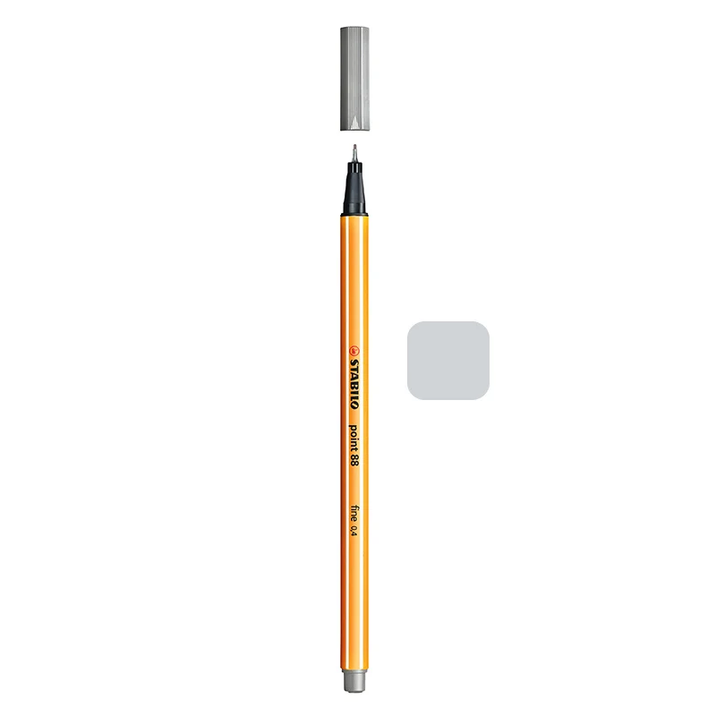 1 шт. Stabilo Point 88 Fineliner 0,4 мм фломастер Профессиональный маркер для рисования лайнер иллюстрация эскизная ручка дизайн - Цвет: light gray
