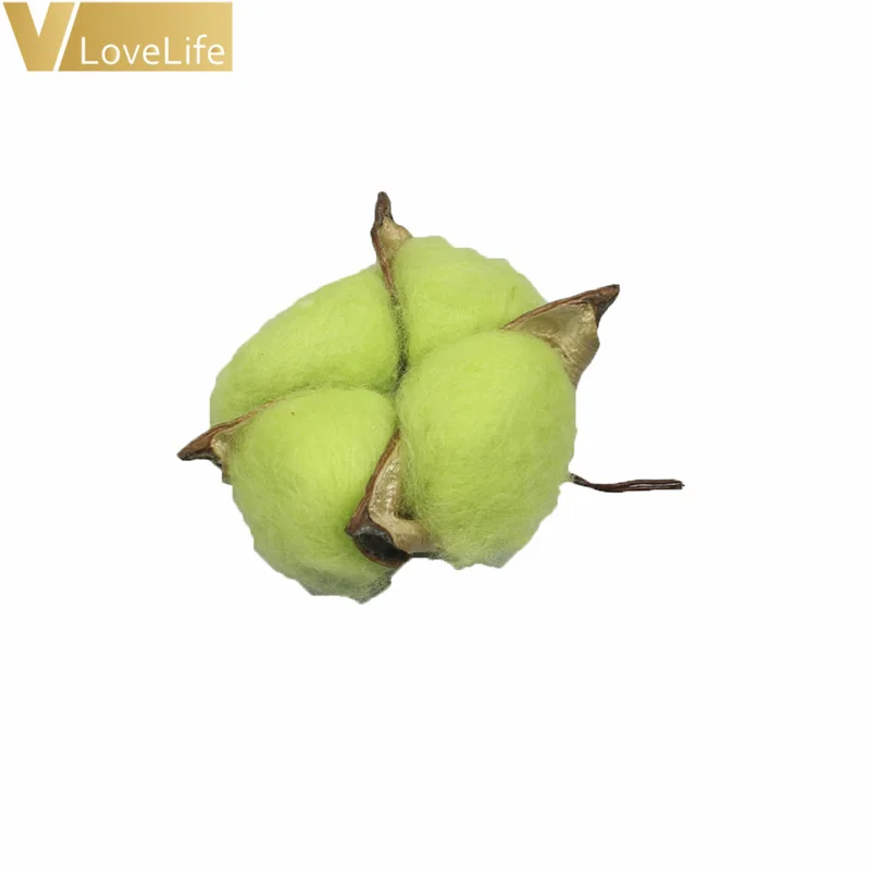 Light green 6 шт. хлопковая голова Живой Цветок хлопок дома рождественские принадлежности украшения DIY ВЕНОК Corolla материал стены - Цвет: Light green