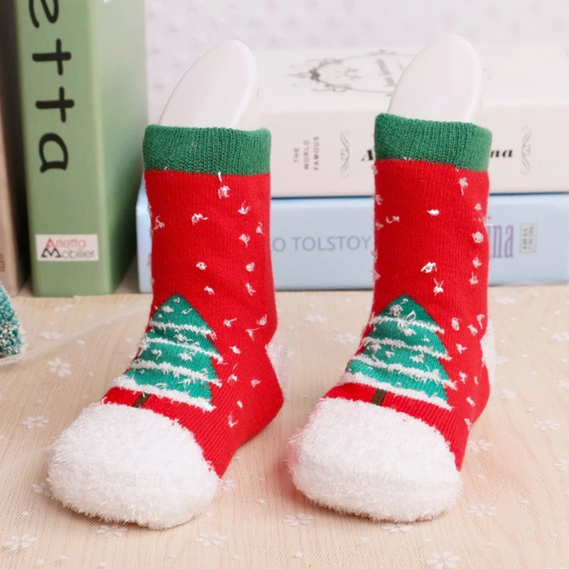 Детские рождественские носки для младенцев с героями мультфильмов плотные