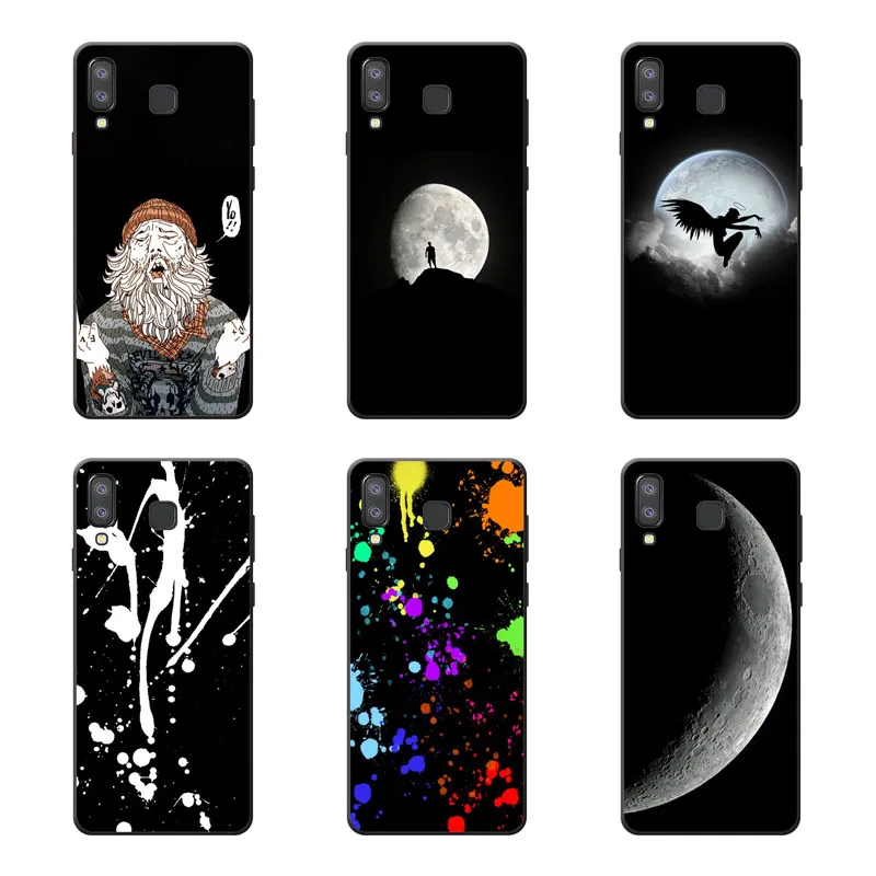for samsung galaxy a8 star Case Silicon Black graffiti Painting Soft TPU Back Cover Phone cases |