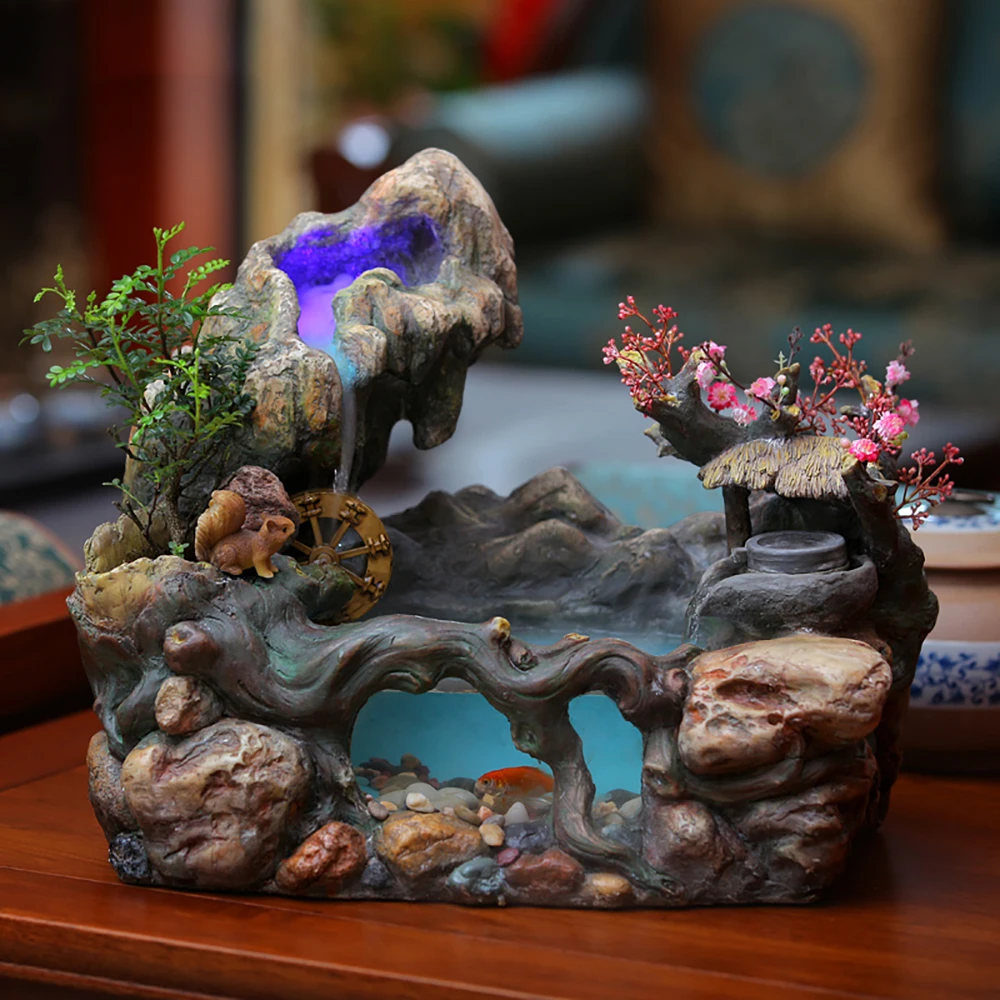Rockery Фонтан воды аквариум гостиной настольный хрустальный шар Крытый увлажнение рабочего стола ТВ украшение шкафа