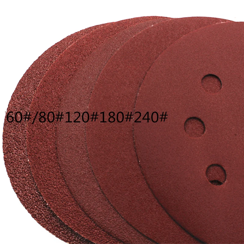 JANPSHION 25pc 5inch Sandpaper Sanding Paper for Rotary Sander 125mm Grits 60 80 120 180 240 Power Tools Accessories | Инструменты