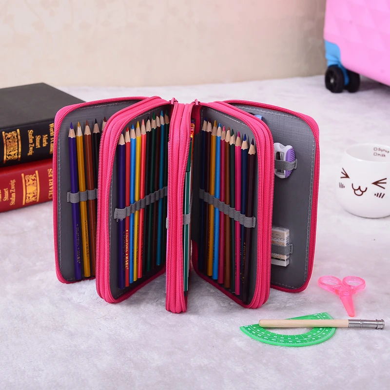 72 отверстия нейлоновый школьный пенал для карандашей чехол ручек держатель