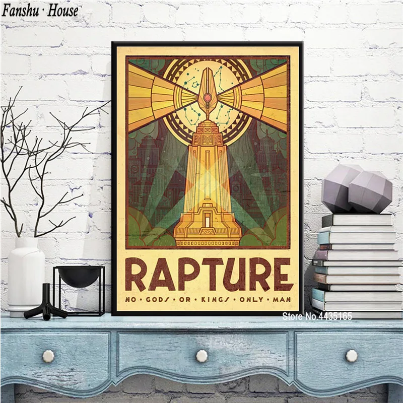 Плакат Bioshock Rapture киноплакаты и принты для видеоигр Картина на холсте Настенная