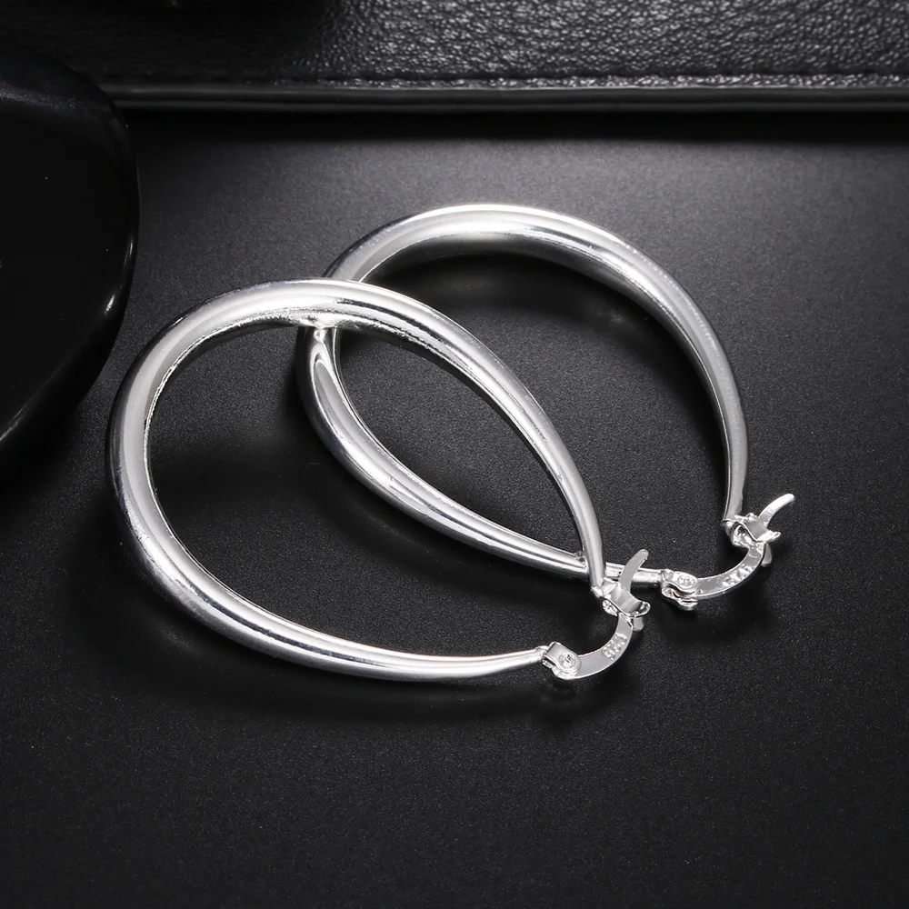 Серебро 925 серьги-кольца для женщин u-образный длинные сережки Brincos Femme модные свадебные ювелирные украшения Bijoux вечерние подарки