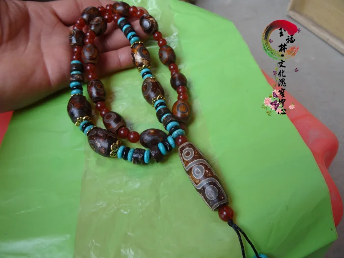 Тибет Бог вера старые бусы 3 глаза + 9 дней ожерелье из бисера браслет|bracelet bracelet|eye