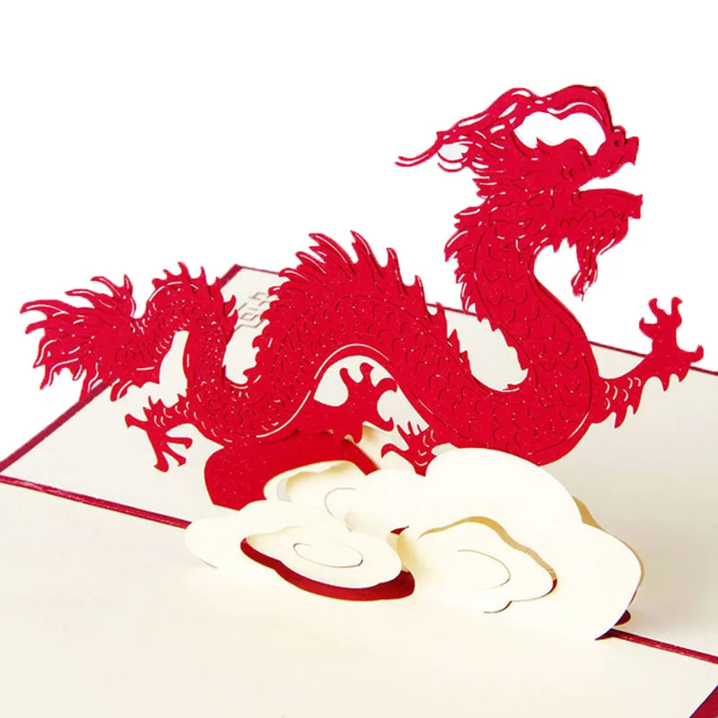 3D всплывающие поздравительные открытки Дракон день рождения спасибо детям