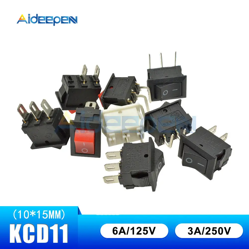 KCD11 кнопочный переключатель 10x15 мм 2Pin 3Pin 3A 250 V защелкивающийся вкл. ВЫКЛ. ВКЛ.
