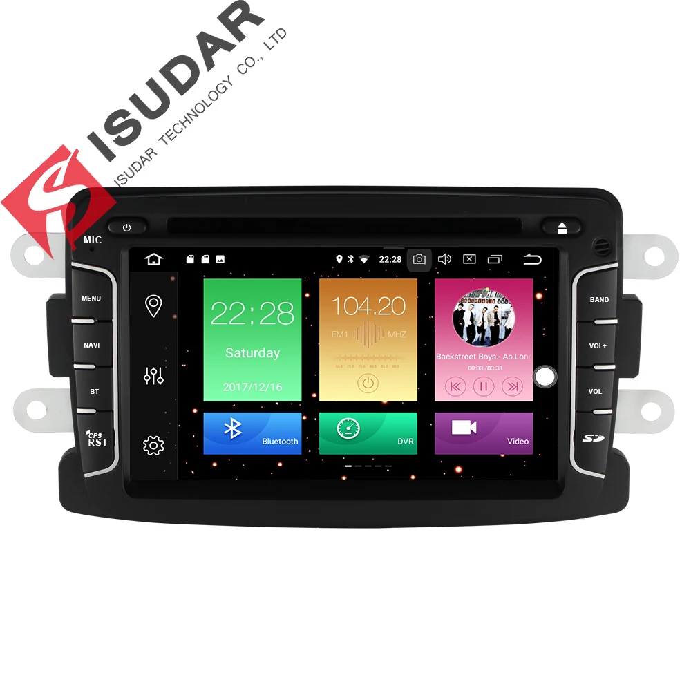Isudar Автомагнитола 1 Din на Android 8.0 с Сенсорным 7 Дюймовым Экраном для Автомобилей