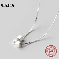 2019 new ladies elegant 925 sterling silver chocker necklace 3 cube charm sweet necklace women chic silver jewelry cara0062