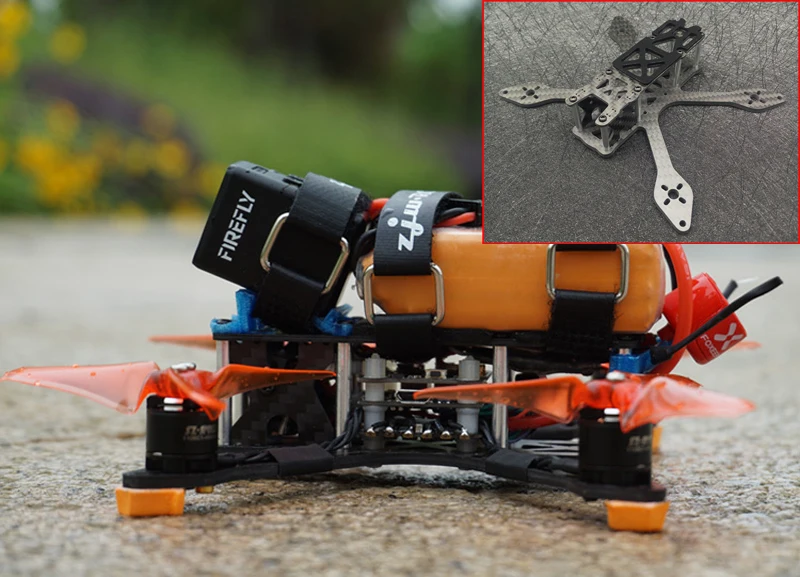 Microalien 3 дюймовая FPV рамка с мм 3K Углеродное волокно Нижняя пластина 8 AL Post 136