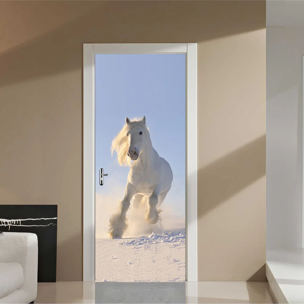 DIY 3D двери Lanscape художественные наклейки на двери съемные самоклеющиеся ПВХ обои autocollant porte наклейки для домашнего декора