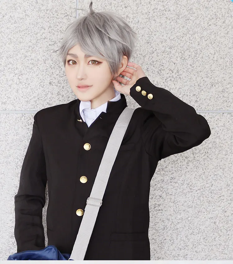HSIU высококачественный Sugawara Koushi косплей парик Haikyuu! Костюм играть парики Короткие Серые костюмы на Хэллоуин волосы