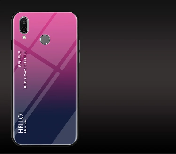 Мраморный жесткий чехол из закаленного стекла для huawei Honor 9 Lite, чехол с градиентом, защитная задняя крышка для huawei Honor 8 20 10 Lite, чехол для телефона
